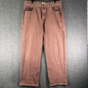 Y2K Straight Leg Jeans High Waist Red Wash 40x32 Relaxed Fit Skater Grunge